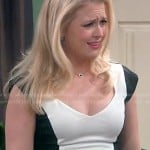 Mel’s black and white colorblock peplum dress on Melissa and Joey