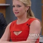 Mel’s orange cutout dress on Melissa and Joey