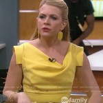 Mel’s yellow cowl neck dress on Melissa and Joey