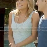 Nikki’s mint green lace peplum top on Switched at Birth