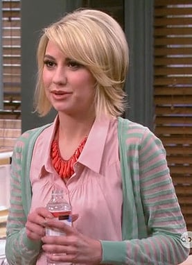 Riley's green striped cardigan on Baby Daddy