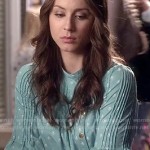 Spencer’s mint green asymmetric top on Pretty Little Liars