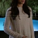 Rachel’s white cable knit sweater on Suits