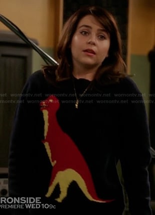 Amber's dinosaur sweater on Parenthood