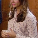 Ann’s beige anchor print blouse on Parks and Recreation