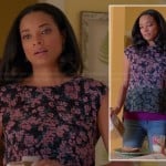 April’s pink and green floral top on Mistresses