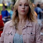 Caroline’s pink denim jacket on The Vampire Diaries