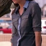 Debra’s colorblock chambray shirt on Dexter