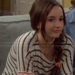 Eve’s navy blue and red striped tee on Last Man Standing