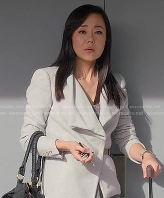 Karen's light grey draped jacket on Mistresses