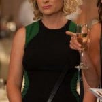 Leslie’s black dress with green side panels on Parks and Recreation