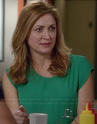 Maura's kelly green top on Rizzoli and Isles