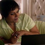 Mindy’s lime green short sleeve pajamas on The Mindy Project