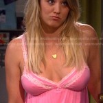 Penny’s pink lace pajama cami top on The Big Bang Theory