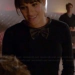 Rachel’s black leather bow sweater on Glee