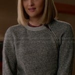 Robyn’s grey sweatshirt with shoulder zip on The Good Wife