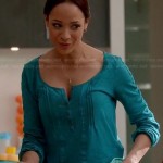 Rosie’s teal green henley tee on Devious Maids