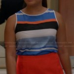 Tina’s blue and orange striped top and orange skirt on Glee