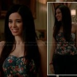 Valentina’s floral strapless peplum top on Devious Maids