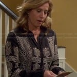 Vanessa’s black and white peasant style blouse on Last Man Standing