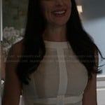 Victoria’s beige and white paneled dress on Revenge