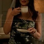 Victoria’s black and green floral print dress on Revenge