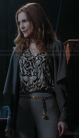 Abby's leopard print blouse on Scandal