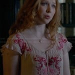 Alexis’s embroidred peasant top on Castle