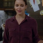 Amy’s burgundy button front shirt on Brooklyn Nine-Nine