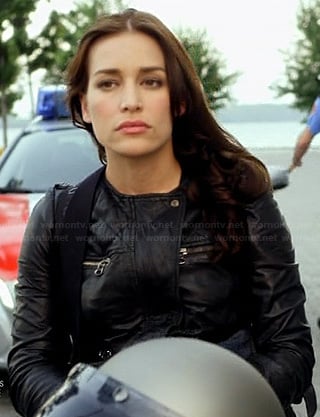 Annie's leather motorcycle jacket on Covert Affairs