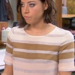 April’s grey and brown striped top on Parks and Recreation