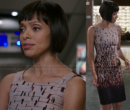 Camille Saroyan wearing the Sleeveless Graphic Dress by Carven - Bones The  Master in the Slop