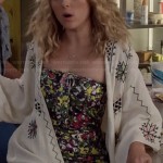 Carrie’s floral printed tie-front romper and embroidered robe on The Carrie Diaries