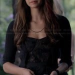 Elena’s black lace bustier dress on The Vampire Diaries