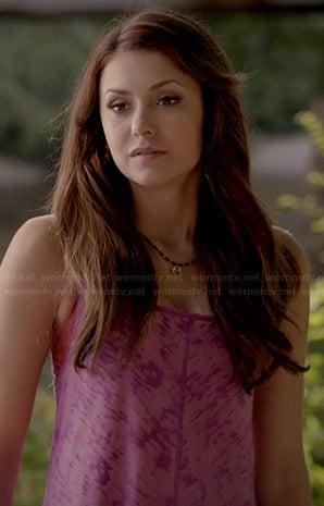 Elena's pink tank top with front seam on The Vampire Diaries