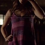 Elena’s pink and purple striped tank top on The Vampire Diaries