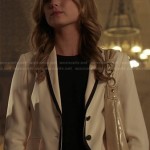 Emily’s white blazer with contrast trim on Revenge