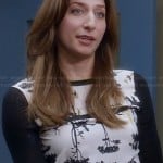 Gina’s black and white horse and cart and trees print sweater on Brooklyn Nine-Nine