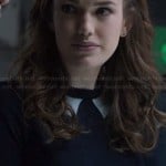 Jemma’s navy sweater with faux collar on Agents of SHIELD