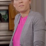 Julia’s hot pink blouse and grey cardigan on Parenthood