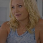 Kate’s blue acid wash tank top on Trophy Wife