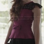 Layla’s purple and black lace top with bow on Nashville