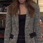 Lily’s grey tweed jacket with black pockets on How I Met Your Mother