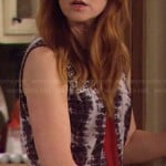 Lily’s mixed print top with red front stripe on How I Met Your Mother