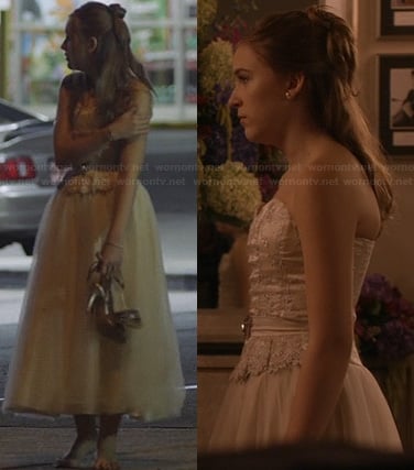 Maddie’s cream tea length gown on Nashville