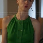 Margaux’s green dress with gold studs on Revenge