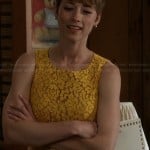 Margaux’s yellow lace dress and studded clutch on Revenge