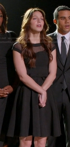 Marley's black bow front illusion dress on Glee
