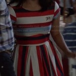 Mouse’s red, white and blue striped dress on The Carrie Diaries