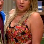 Penny’s black and orange printed cami on The Big Bang Theory